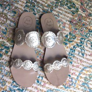 Jack Rogers Lauren Metallic Slide Sandals
